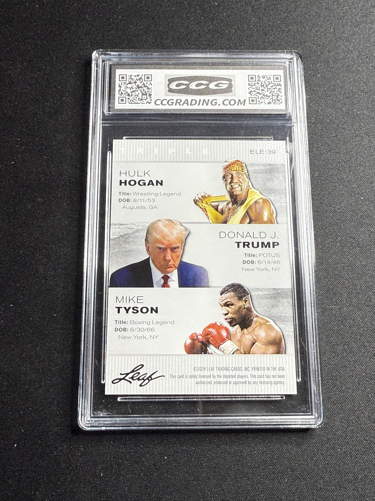 Hogan / Trump / Tyson 2024 Leaf Legend Trio CCG 10