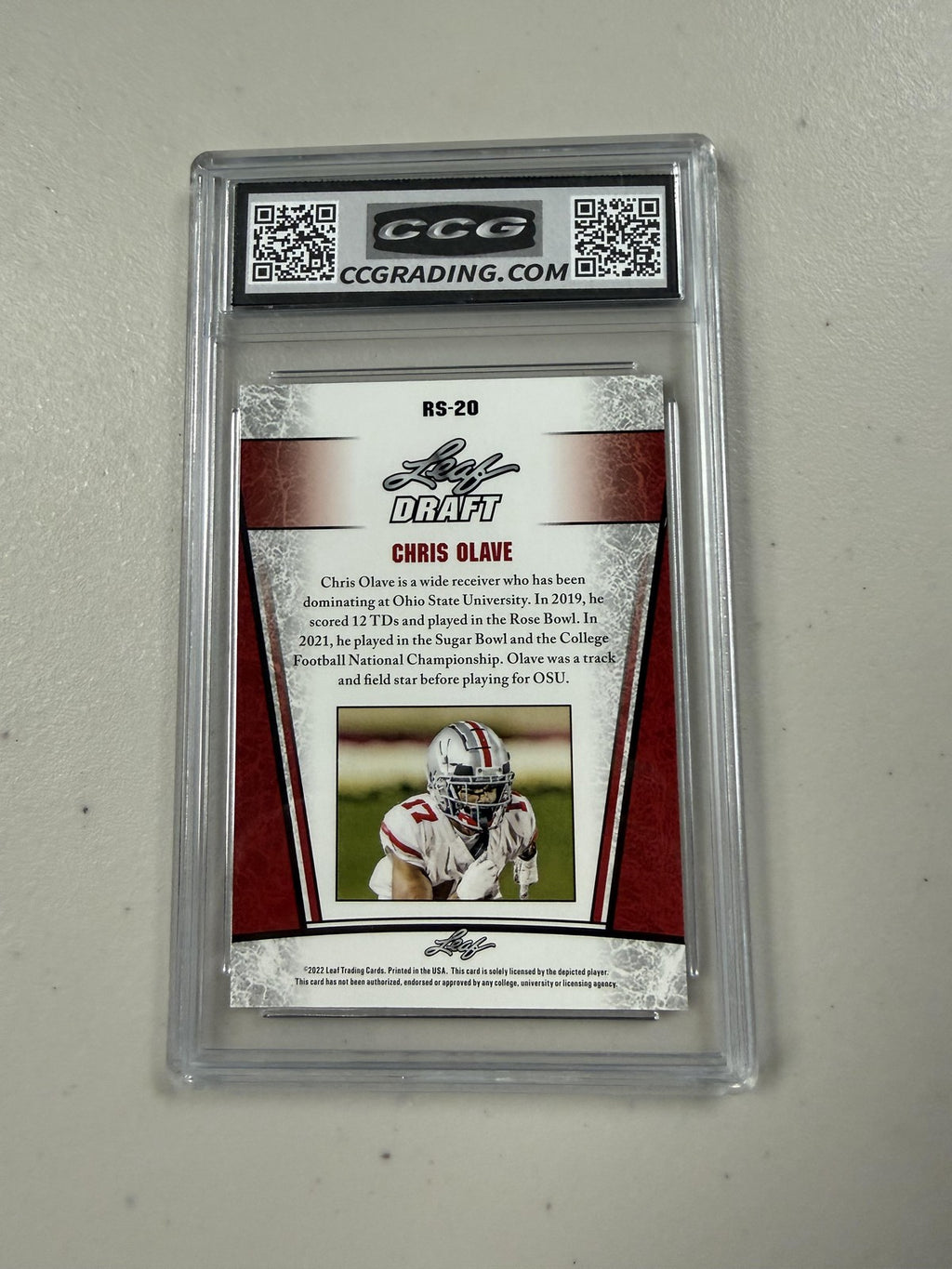 Chris Olave 2022 Leaf Draft Rookie CCG 10 Rookie