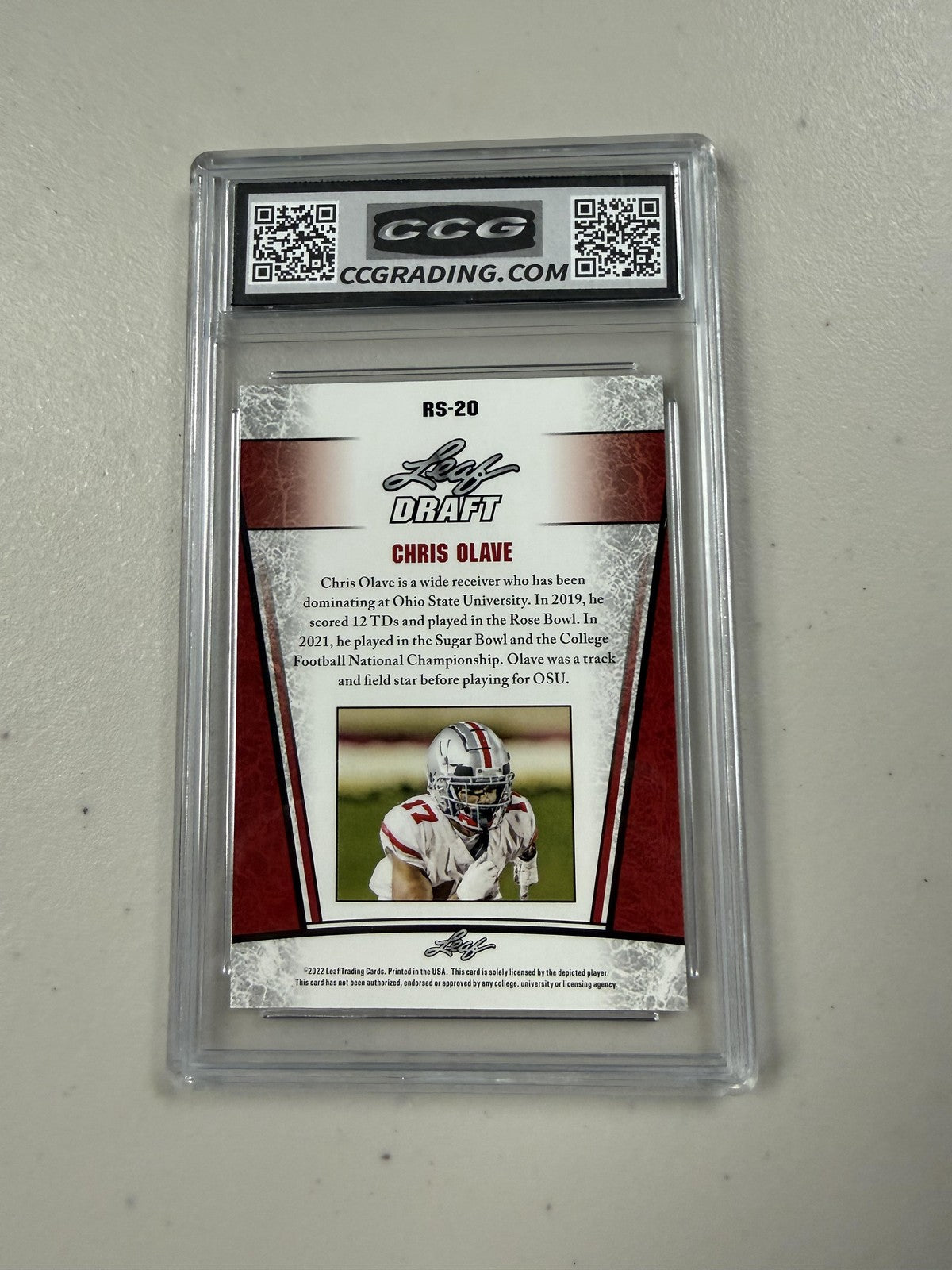 Chris Olave 2022 Leaf Draft Rookie CCG 10 Rookie