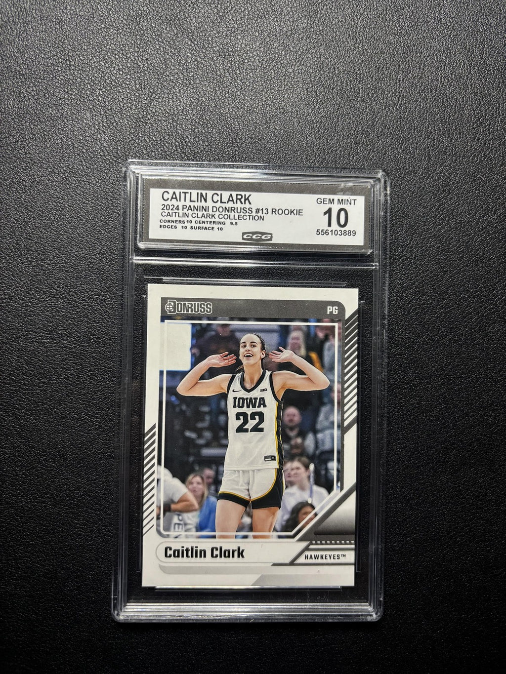 Caitlin Clark 2024 Panini Caitlin Clark Collection 2024 Donruss Rookie CCG 10