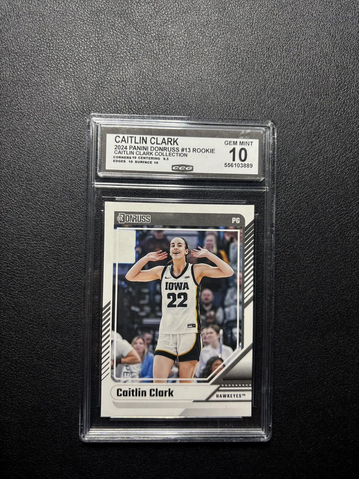 Caitlin Clark 2024 Panini Caitlin Clark Collection 2024 Donruss Rookie CCG 10