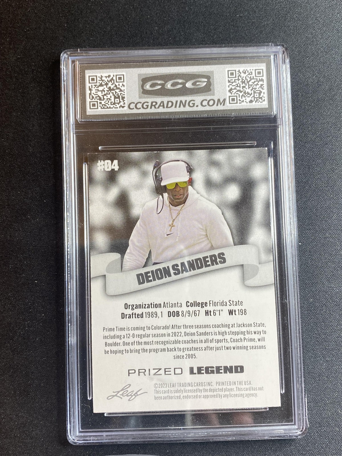 Deion Sanders 2023 Leaf Prized Legend 04 CCG 10 RC