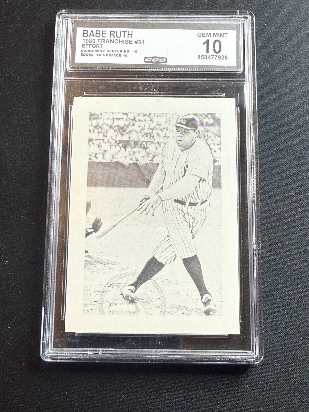 Babe Ruth 1980 Franchise Effort CCG 10 RC