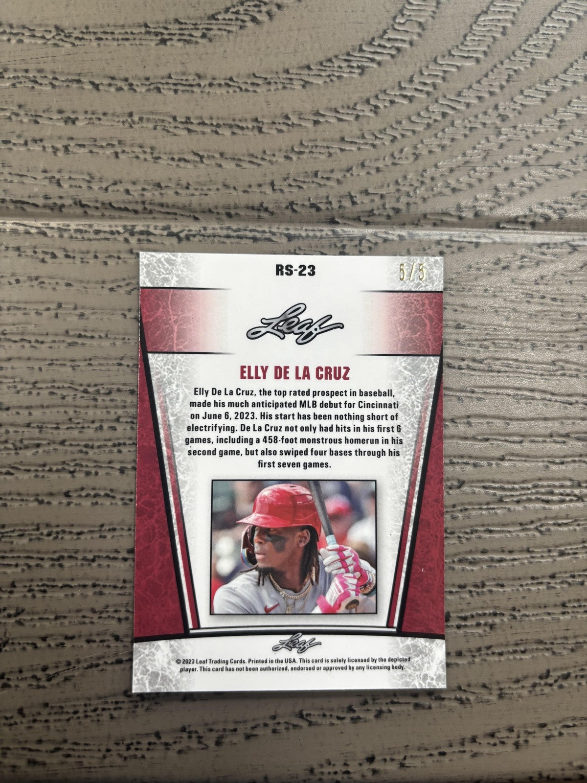 Elly De La Cruz 2023 Leaf Metal Rookie Green /5 RC Reds