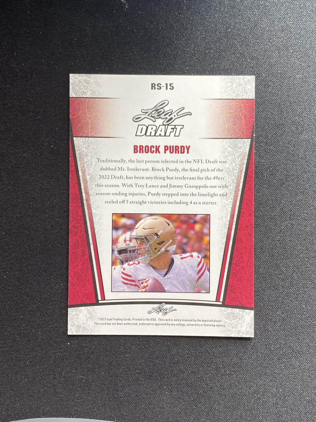 Brock Purdy 2023 Leaf Draft Metal Rookies RS15 RC 10 Count Lot