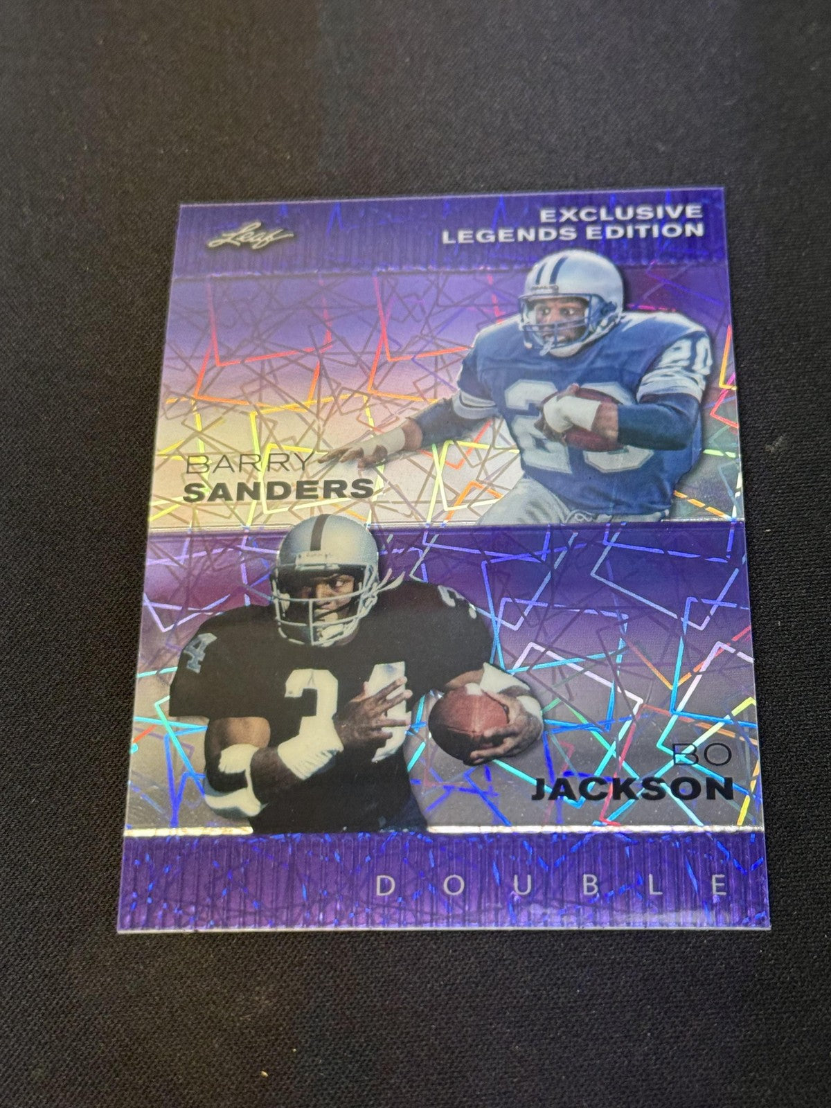 Barry Sanders Bo Jackson 2024 LEAF Metal Duals Purple /15 RC