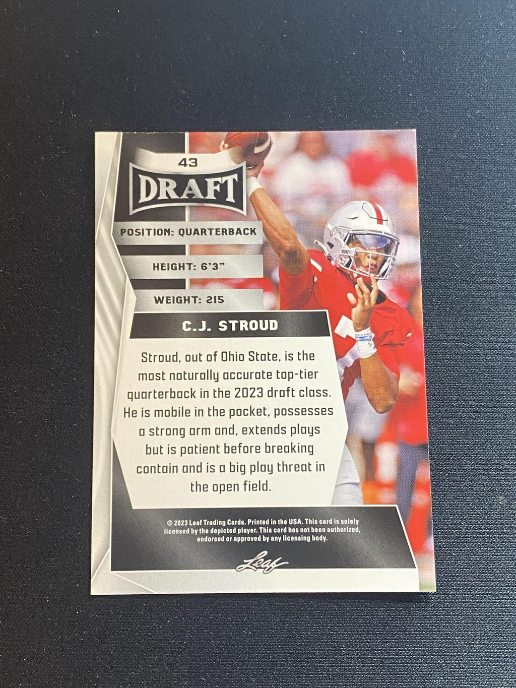 C.J. Stroud 2023 Leaf 2023 Leaf Draft 43 RC 10 Count Lot