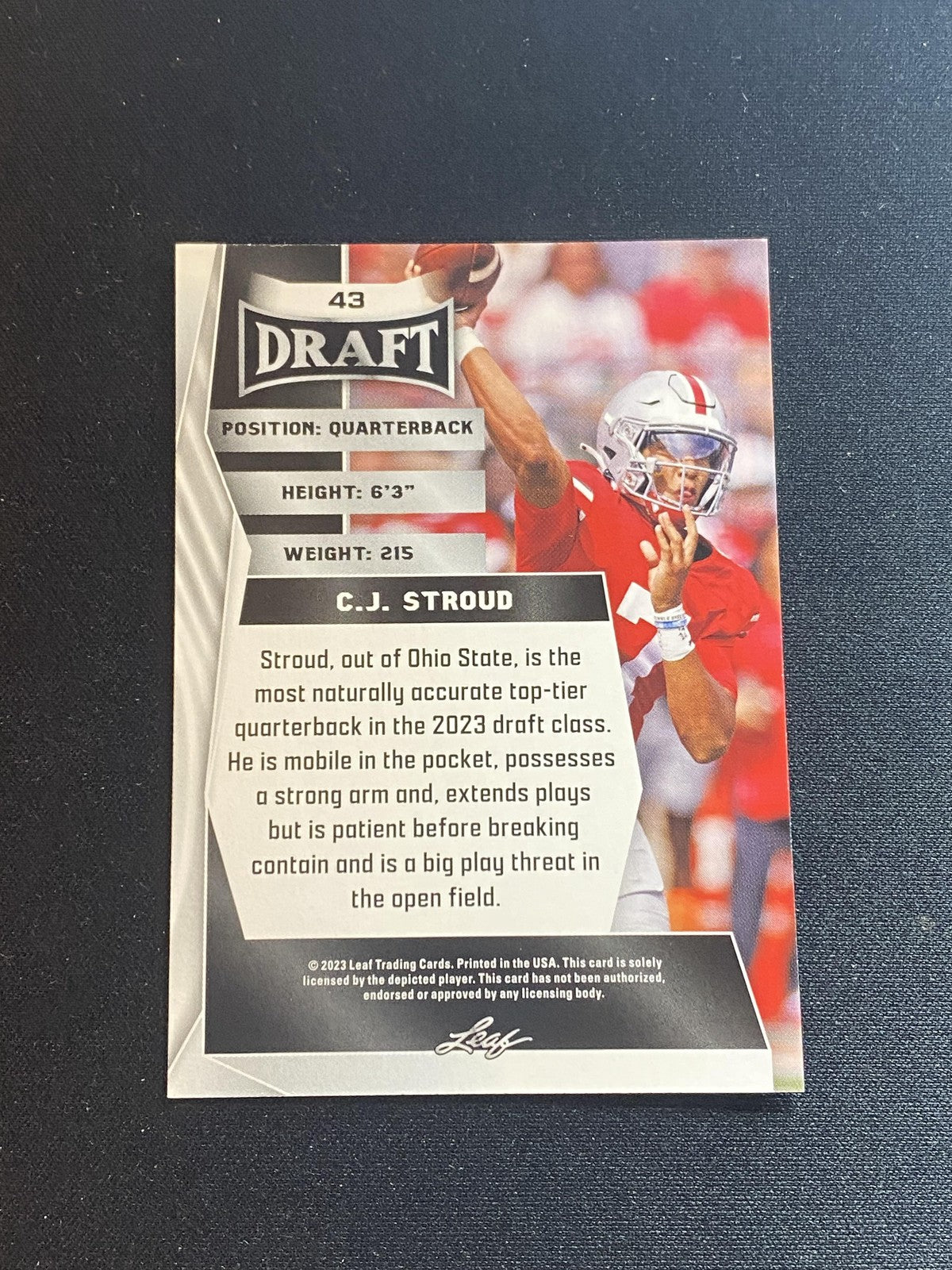 C.J. Stroud 2023 Leaf 2023 Leaf Draft 43 RC 10 Count Lot