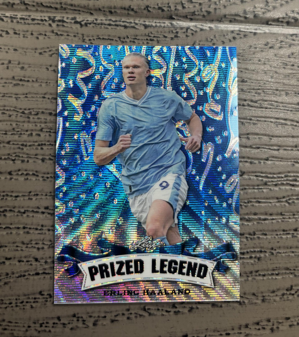 Erling Haaland 2023 Leaf Prized Legend Metal Blue /20 RC Man City