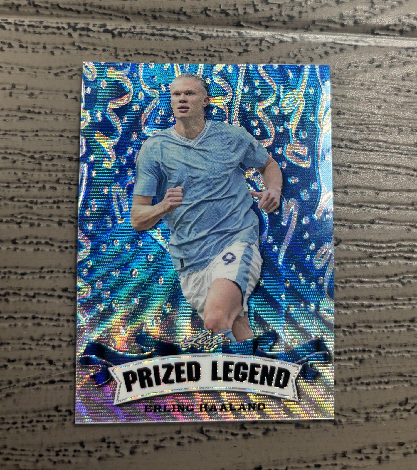 Erling Haaland 2023 Leaf Prized Legend Metal Blue /20 RC Man City