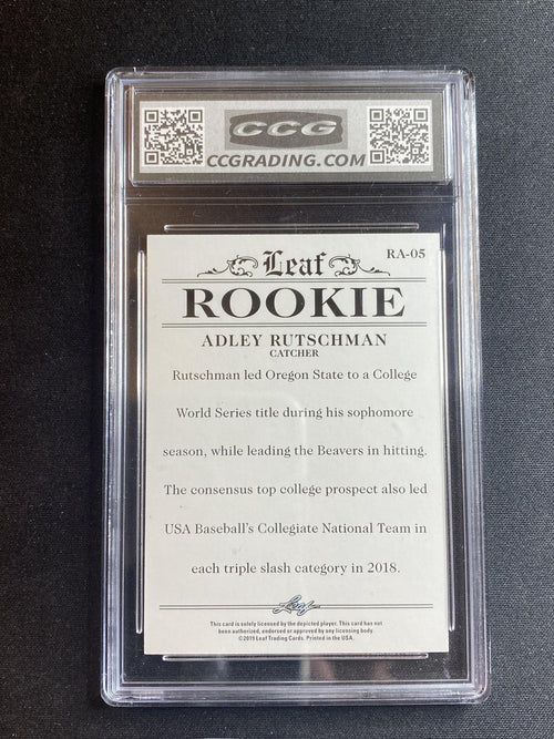 Adley Rutschman 2019 Leaf Rookie Achievement RA05 CCG 10 RC