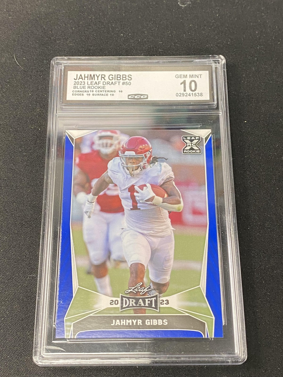 Jahmyr Gibbs 2023 Leaf Draft 50 CCG 10 Alabama Crimson Tide Rookie