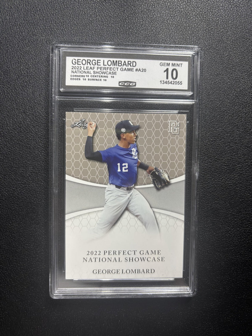 George Lombard 2022 Leaf Perfect Game CCG 10 RC