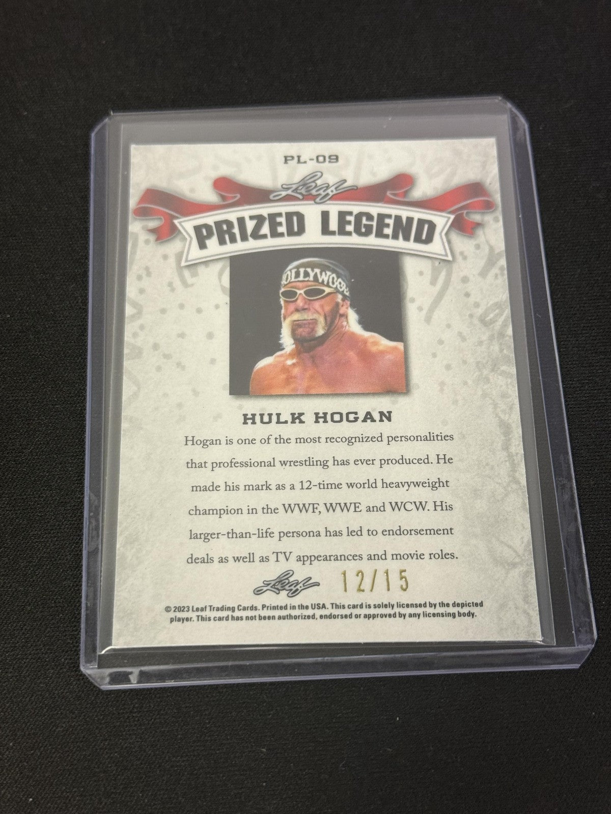 Hulk Hogan 2023 Leaf Prized Legend Purple /15 RC
