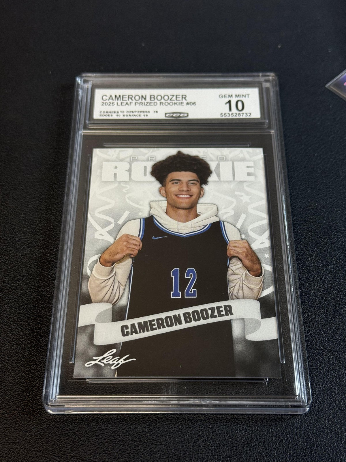 Cameron Boozer 2025 Leaf Prized Rookie CCG 10 Rookie