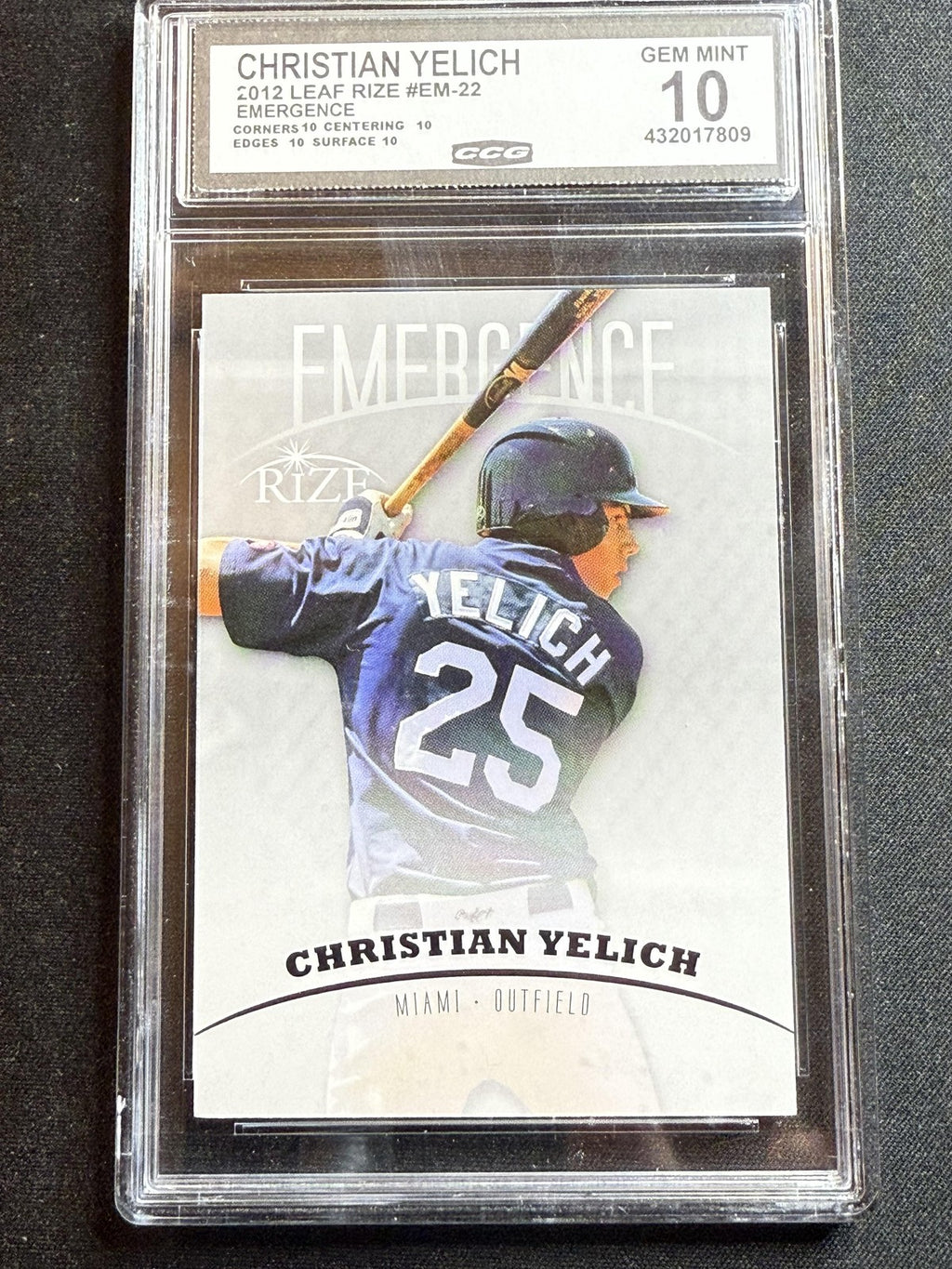 Christian Yelich 2012 Leaf Rize CCG 10 RC