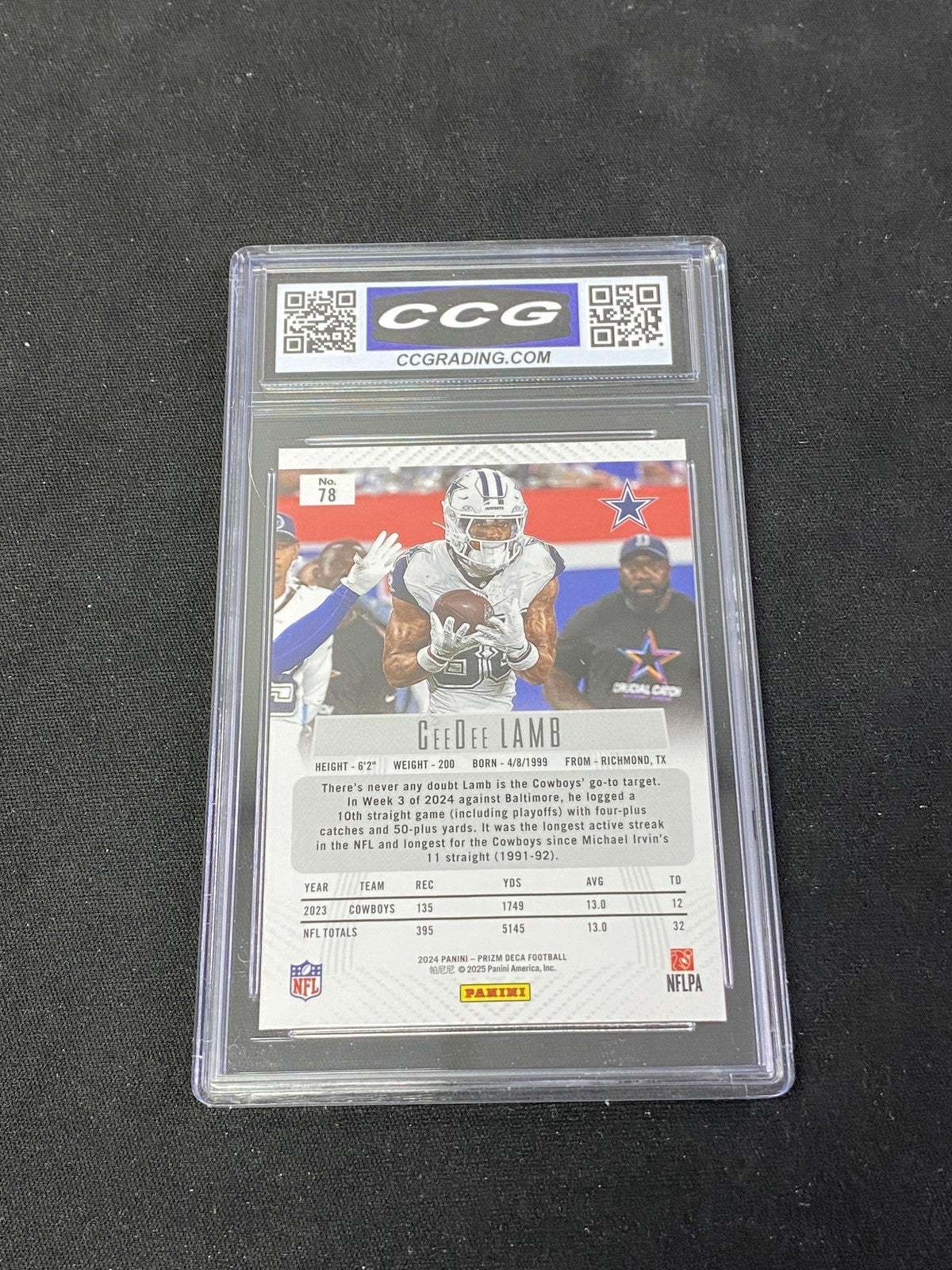Ceedee Lamb 2024 Panini Prizm Deca CCG 10 Cowboys Rookie