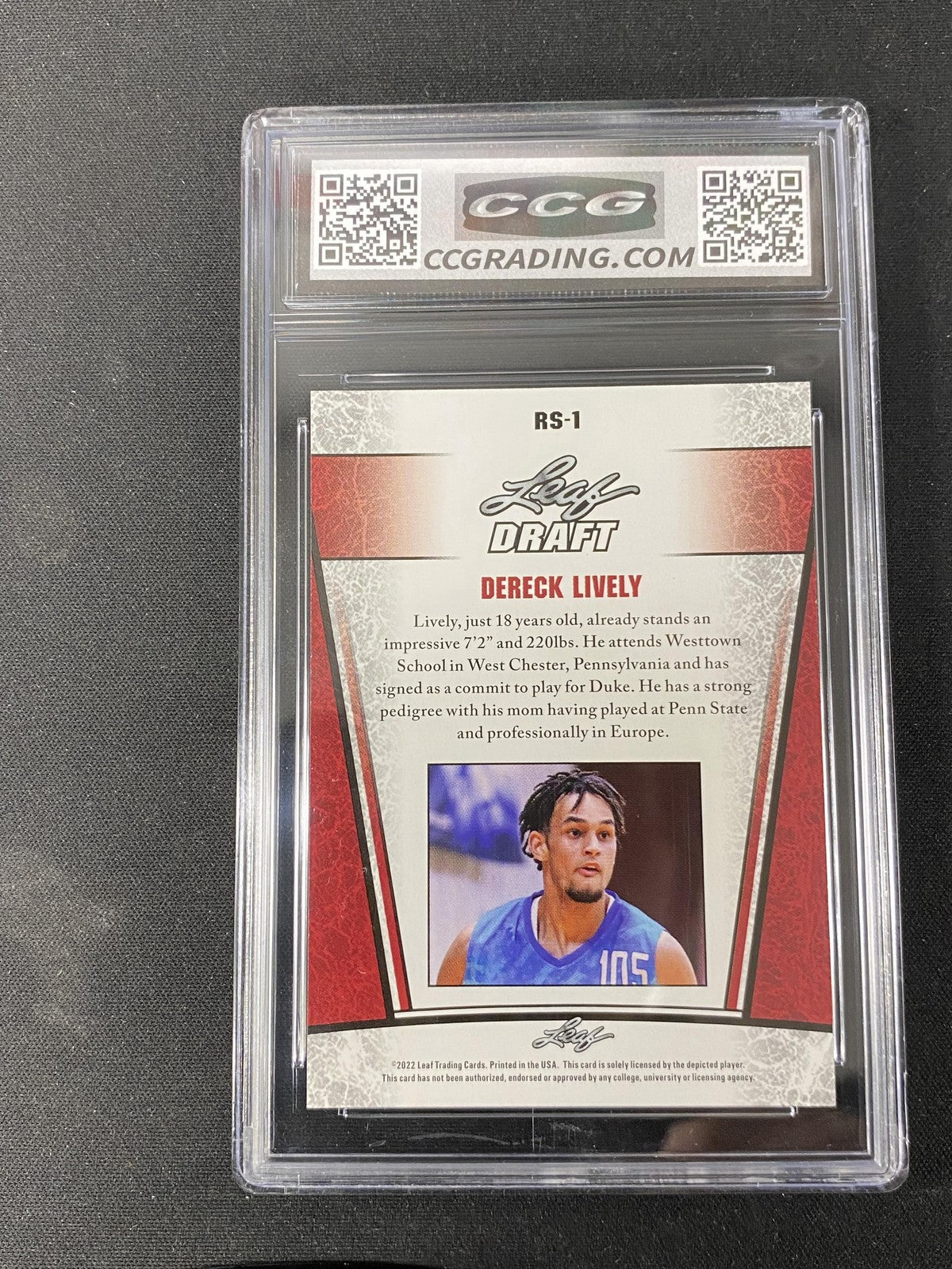 Dereck Lively 2022 Leaf Draft Silver RC Mavericks