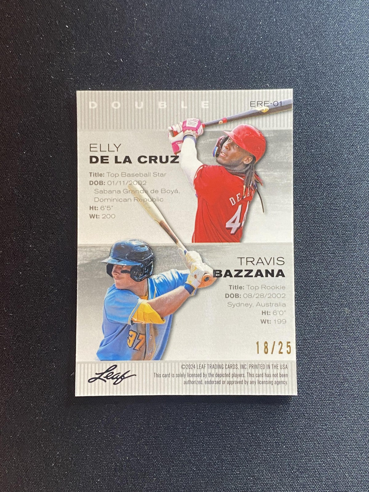 De La Cruz / Bazzana 2024 Leaf Exclusive Metal Dual Silver #/25 RC
