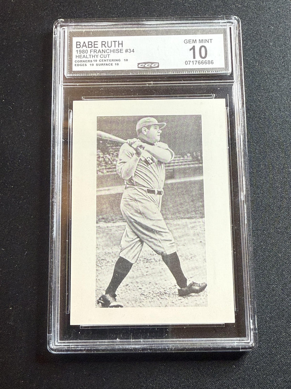 Babe Ruth 1980 Franchise Healthy Cut CCG 10 RC