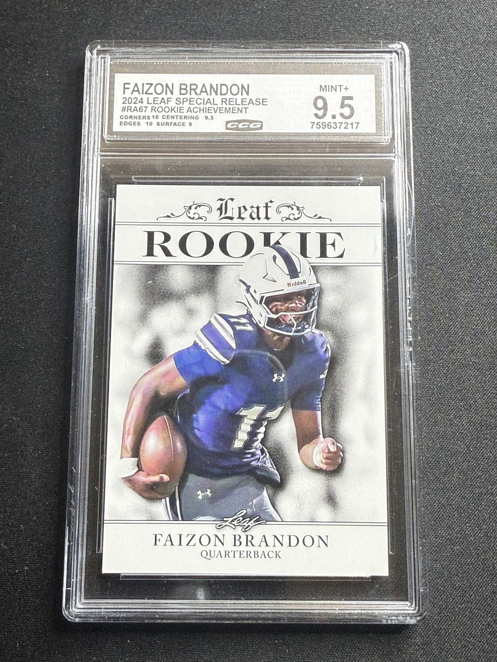 Faizon Brandon 2024 Leaf Rookie Achievement CCG 9.5 Rookie