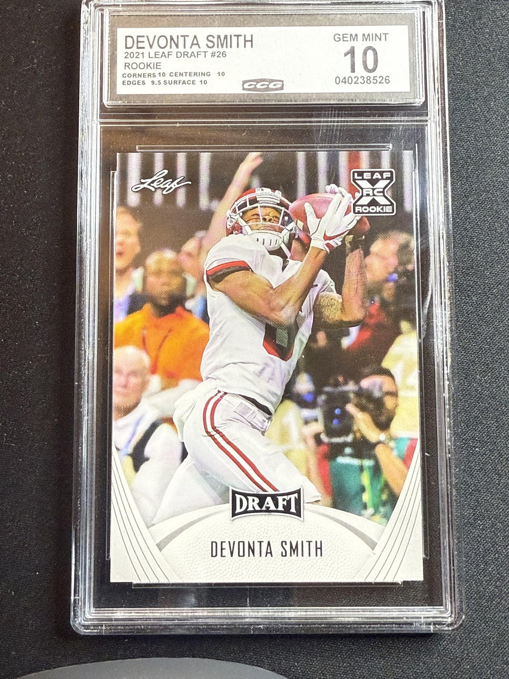 DeVonta Smith 2021 Leaf Draft 26 CCG 10 RC