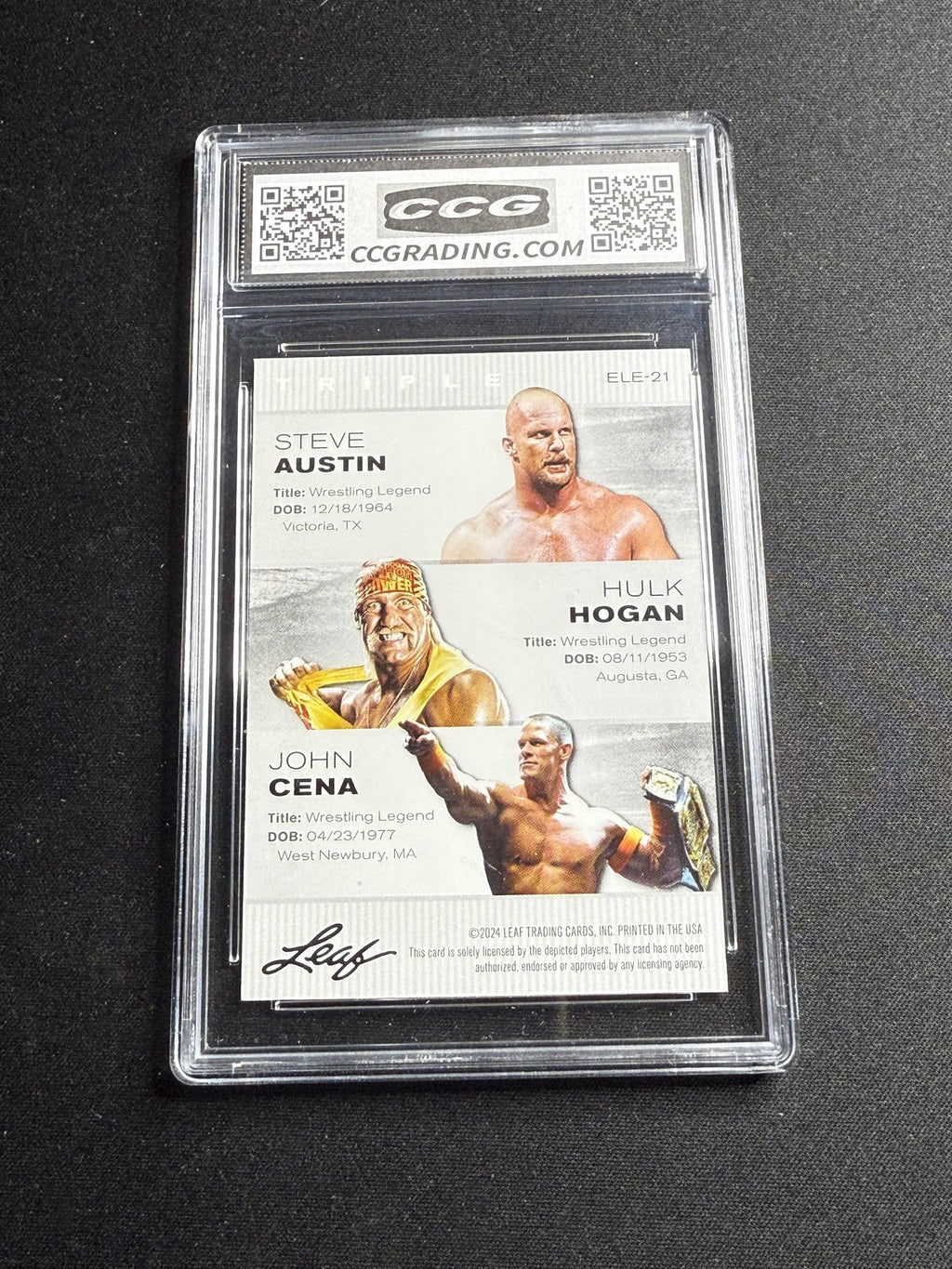 Austin / Hogan / Cena 2024 Leaf Legend Trio CCG 10