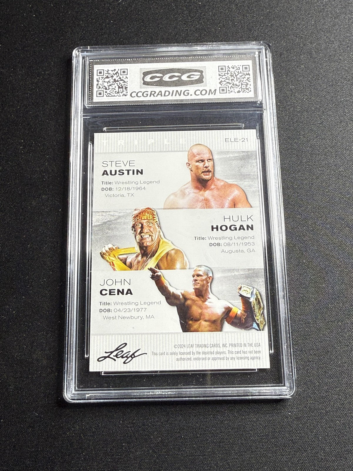 Austin / Hogan / Cena 2024 Leaf Legend Trio CCG 10