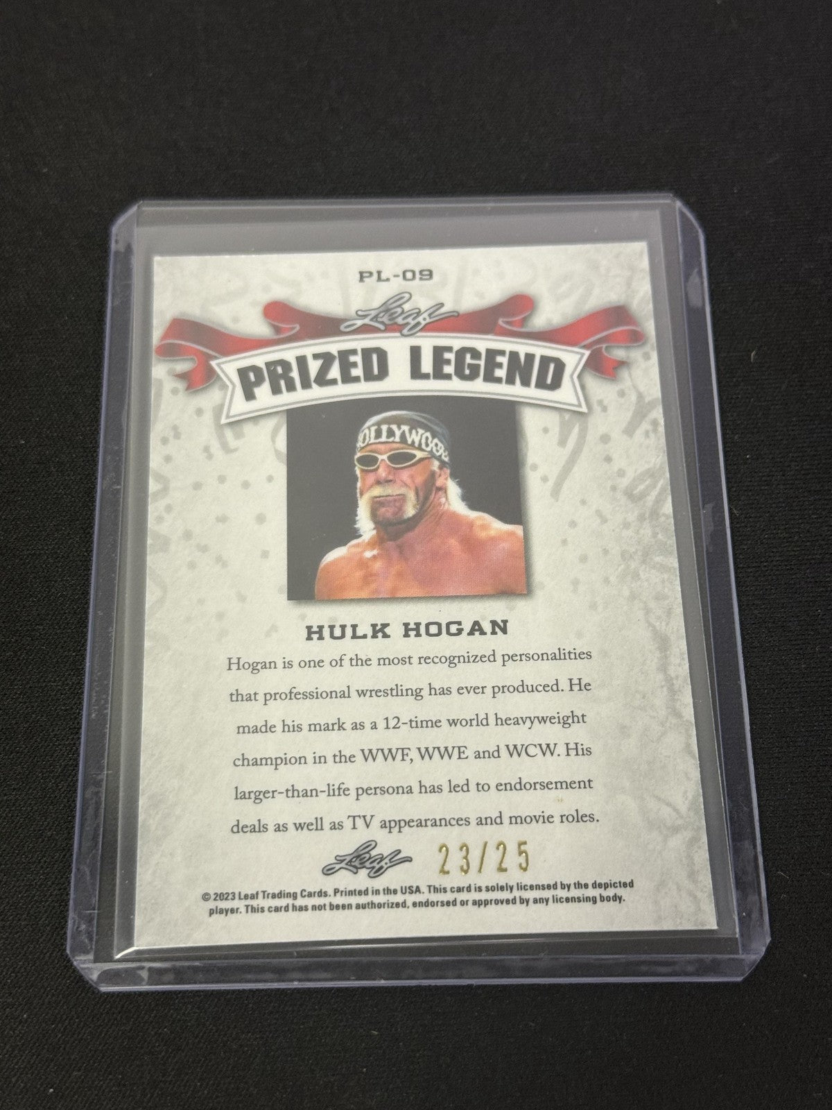 Hulk Hogan 2023 Leaf Prized Legend /25 RC