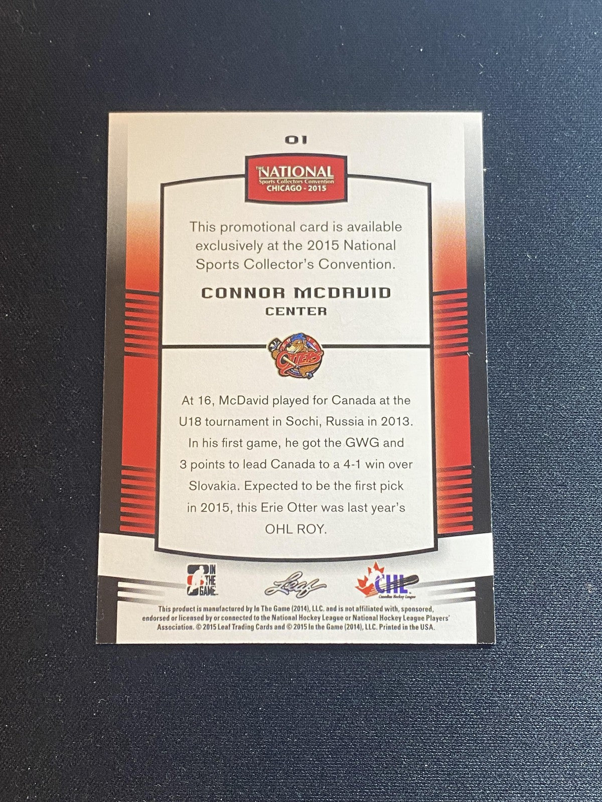 Connor McDavid 2015 Leaf National 1 RC 10 Count Lot