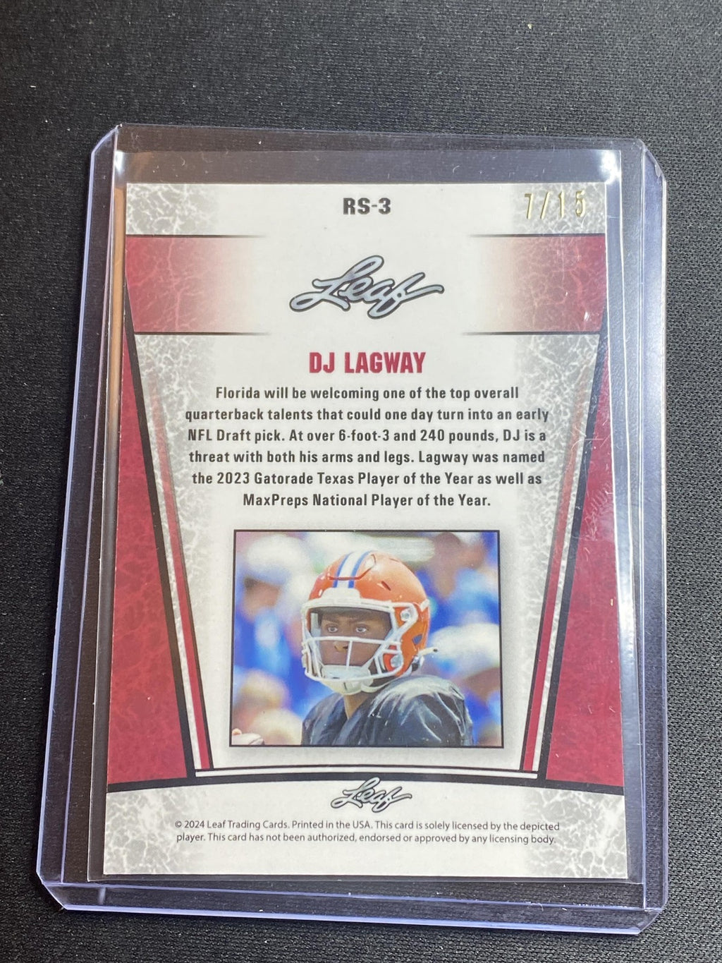 DJ Lagway 2024 Leaf Metal Rookie RS3 Purple /15 RC