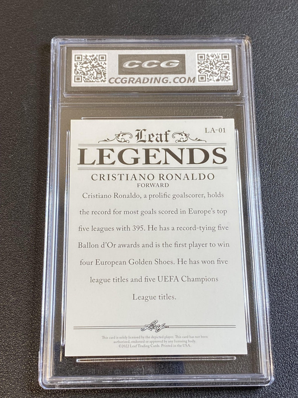Cristiano Ronaldo 2022 Leaf Legend Achievement CCG 10 Portugal