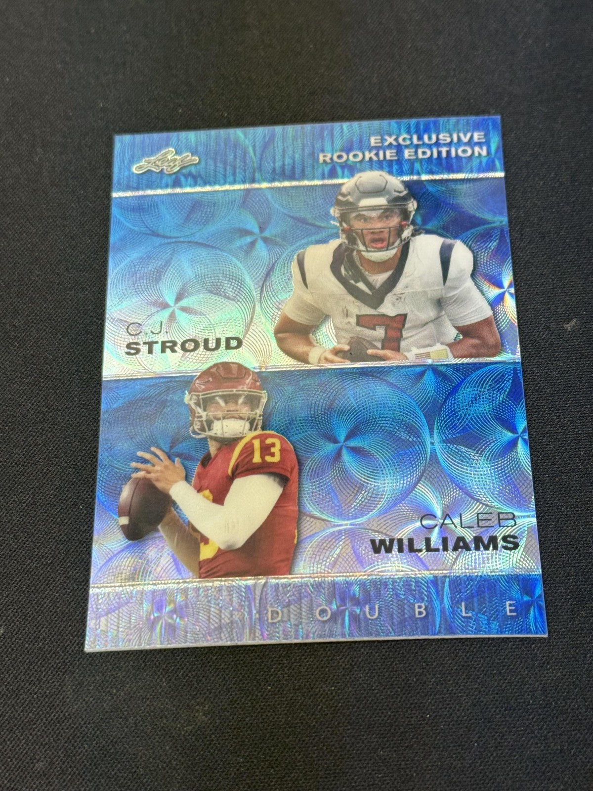 CJ Stroud Caleb Williams 2023 LEAF Metal Dual Blue /20 RC