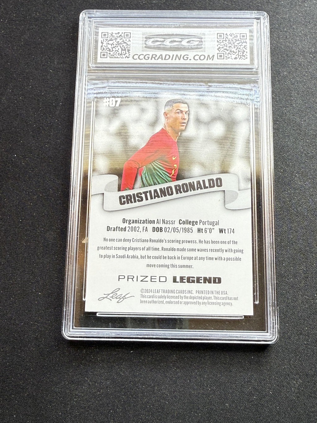 Cristiano Ronaldo 2024 Leaf Prized Legend CCG 10 RC
