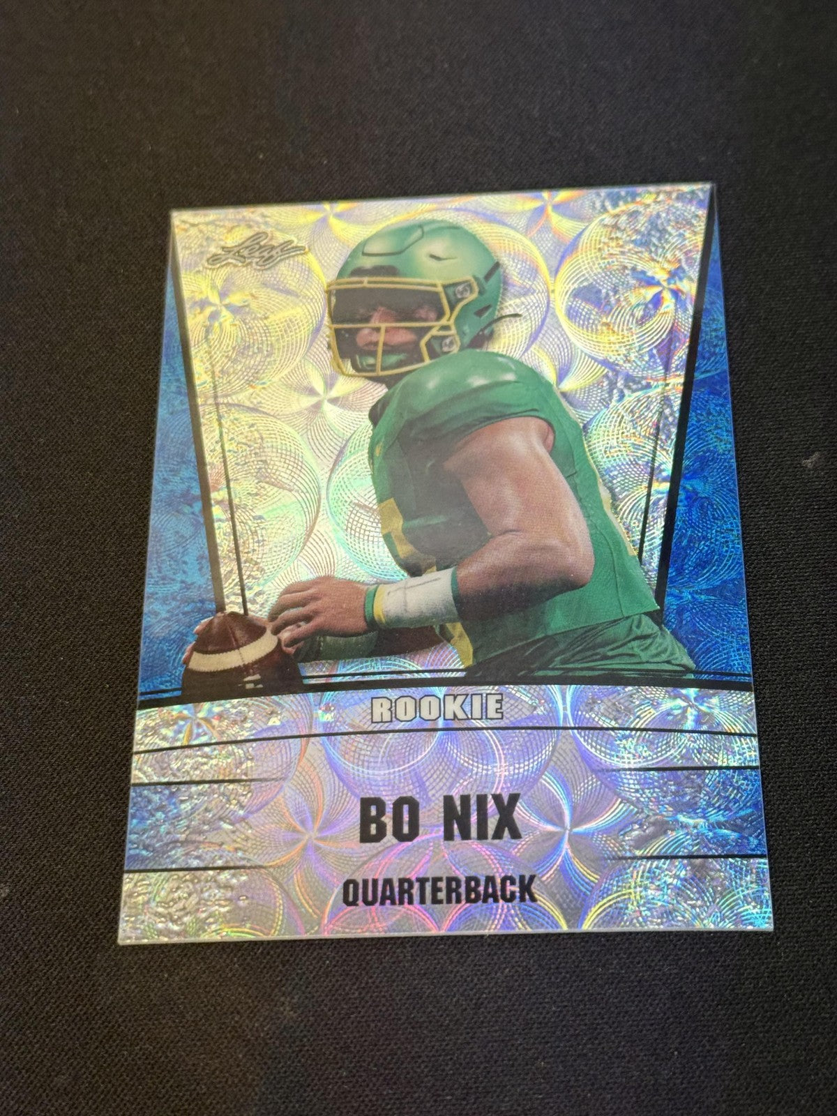Bo Nix 2023 LEAF Metal Rookie Blue /20 RC Broncos