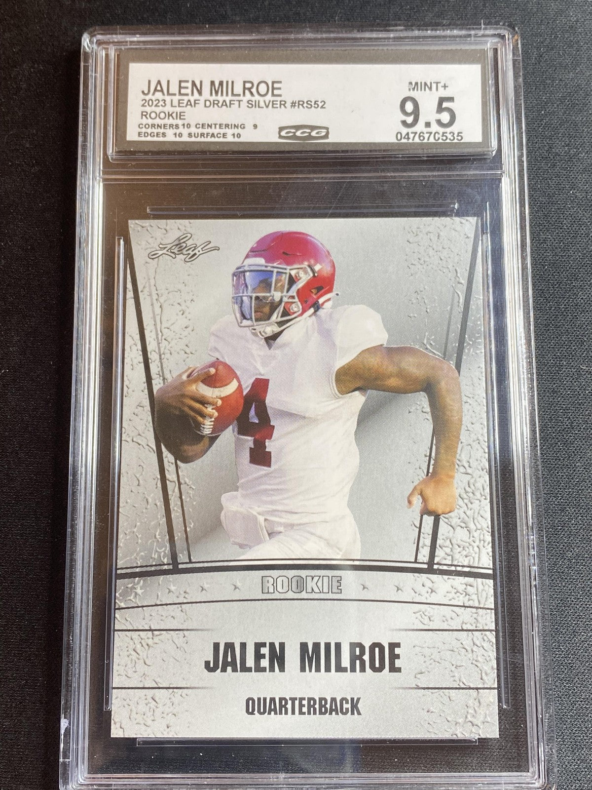 Jalen Milroe 2023 Leaf Draft RS52 CCG 9.5 RC