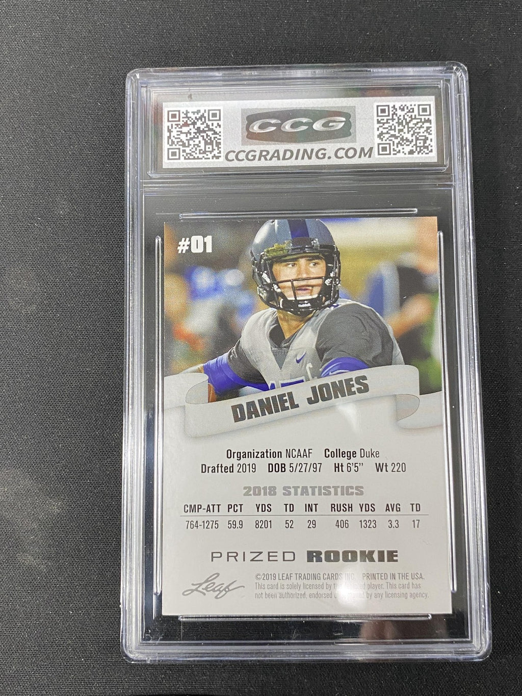 Daniel Jones 2019 Leaf Prized Rookie RC