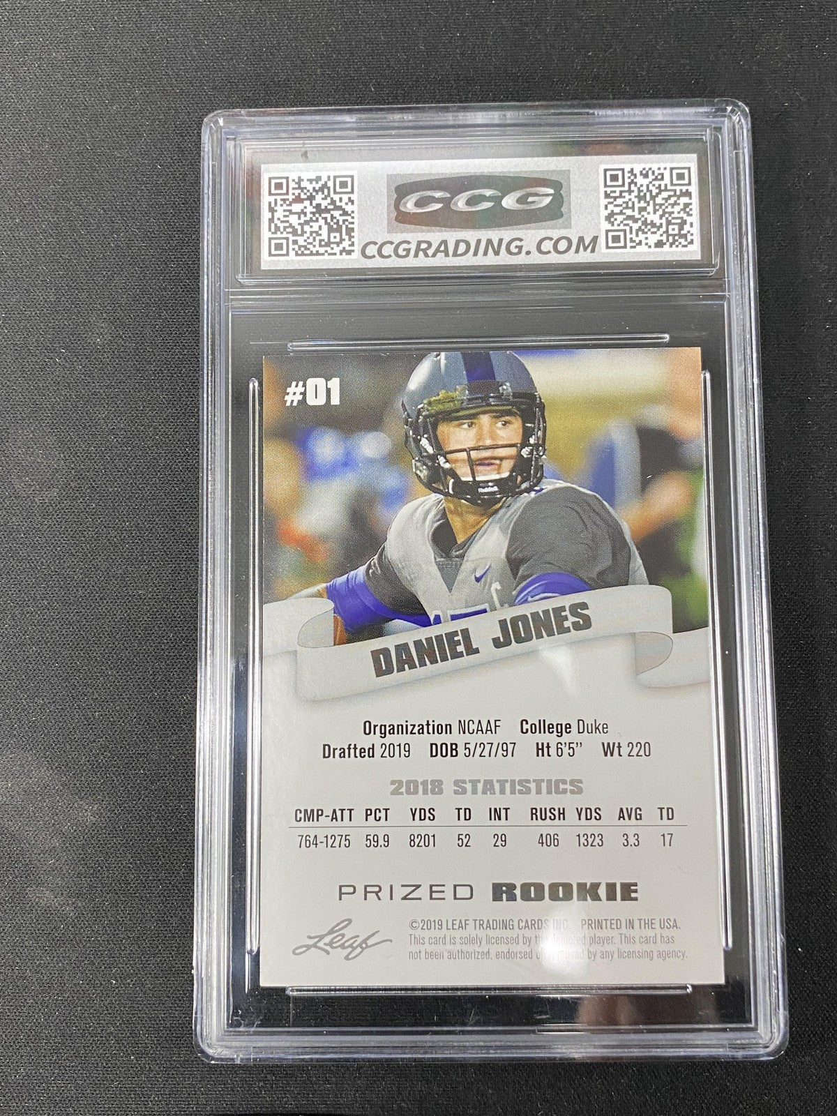 Daniel Jones 2019 Leaf Prized Rookie RC