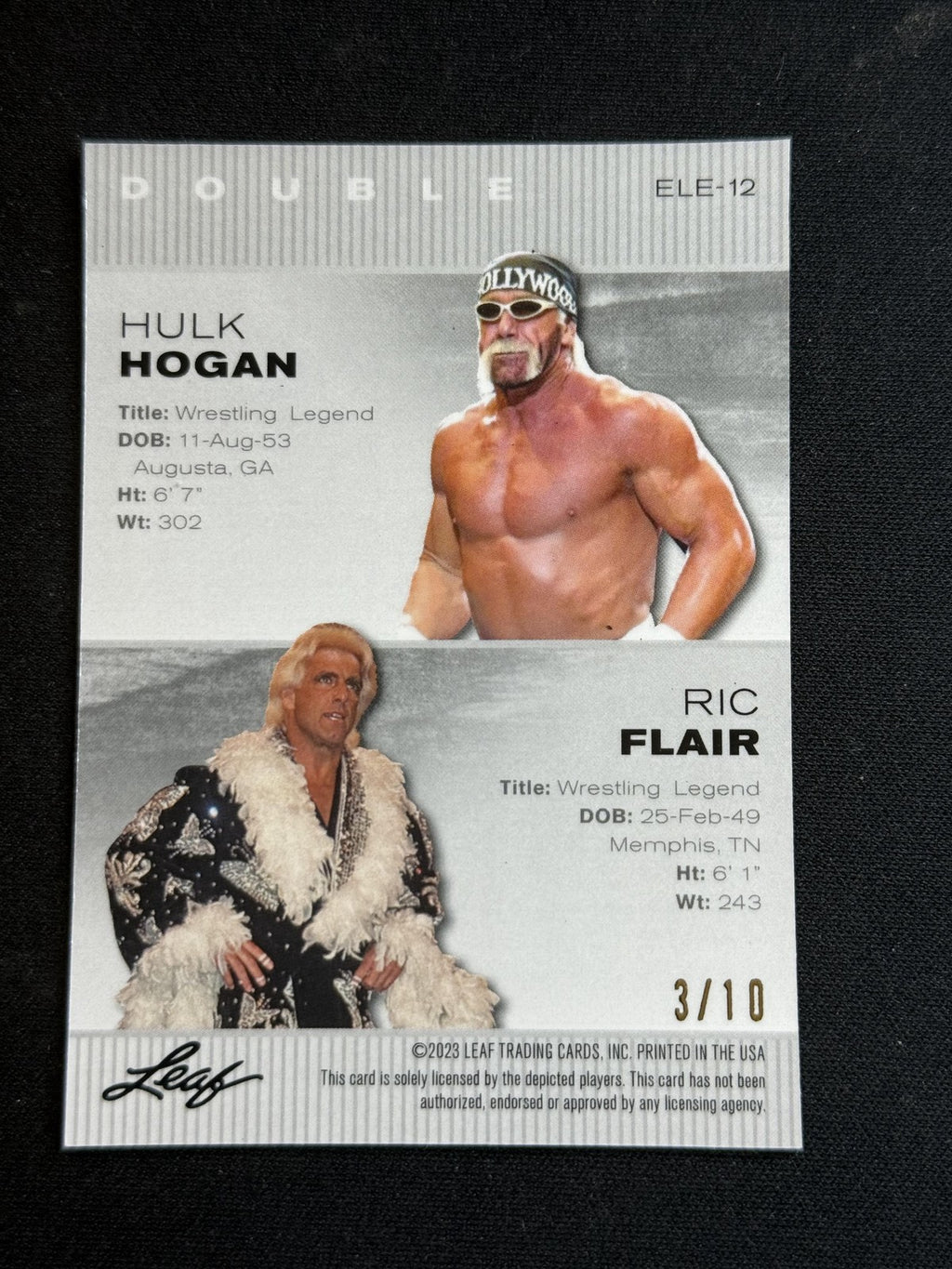Hulk Hogan / Rick Flair 2023 Leaf Metal Dual Pink /10 RC