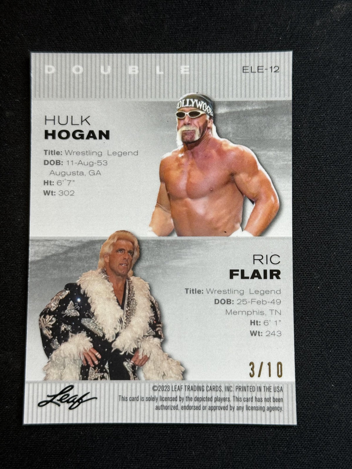 Hulk Hogan / Rick Flair 2023 Leaf Metal Dual Pink /10 RC