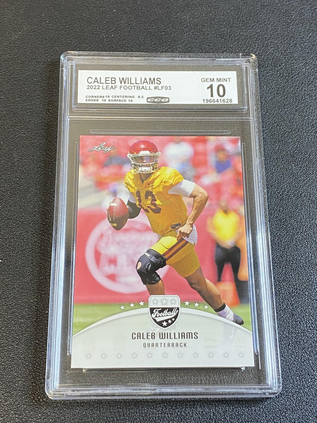 Caleb Williams 2022 Leaf Football Rookies CCG 10 Bears