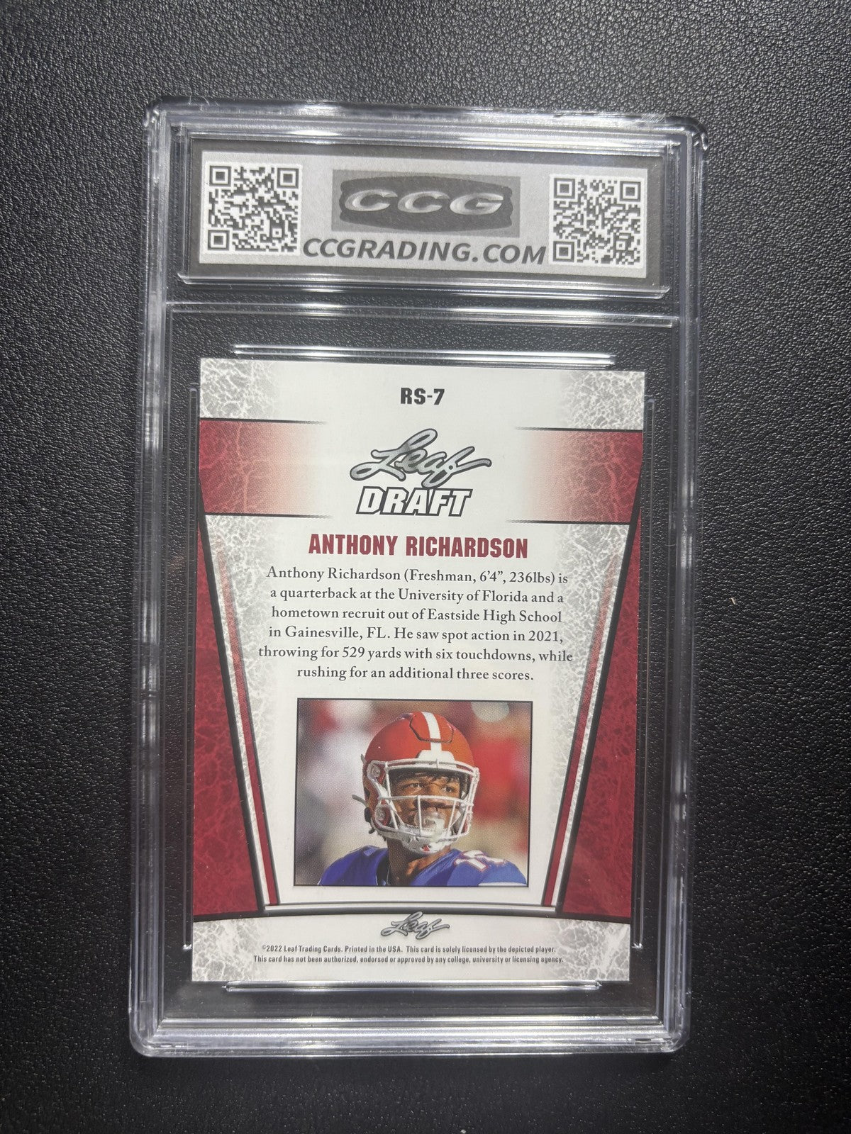 Anthony Richardson 2020 Leaf Draft CCG 10 RC