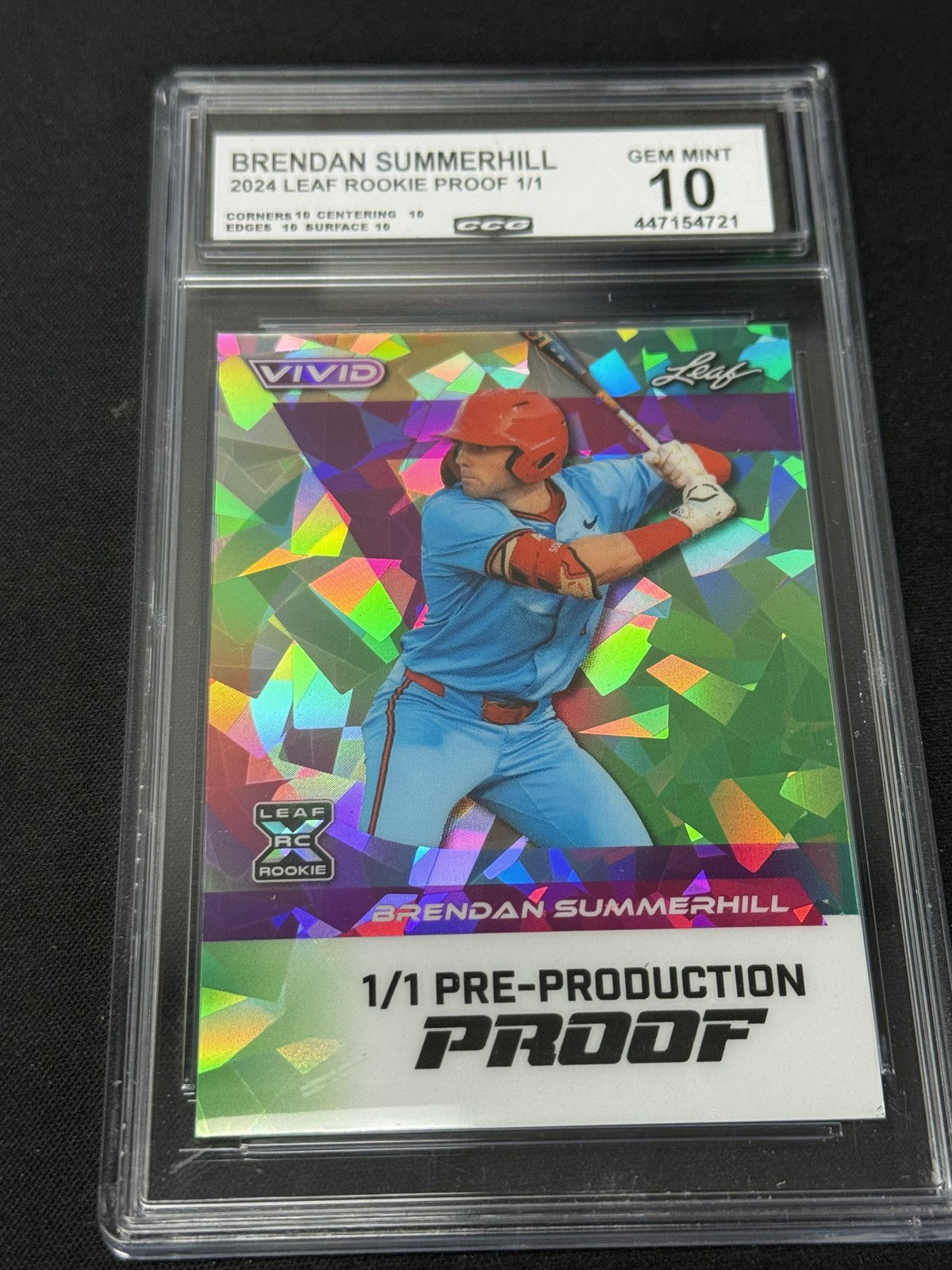 Brendan Summerhill 2024 LEAF ROOKIE PROOFS 1/1 CCG 10 Rookie
