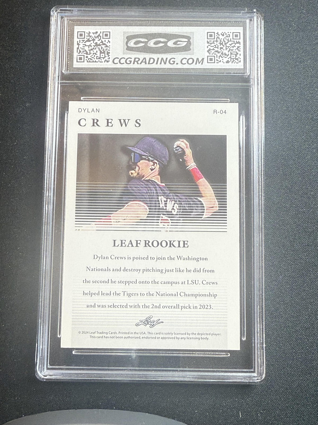 Dylan Crews 2024 Leaf Rookie CCG 10 Nationals Rookie