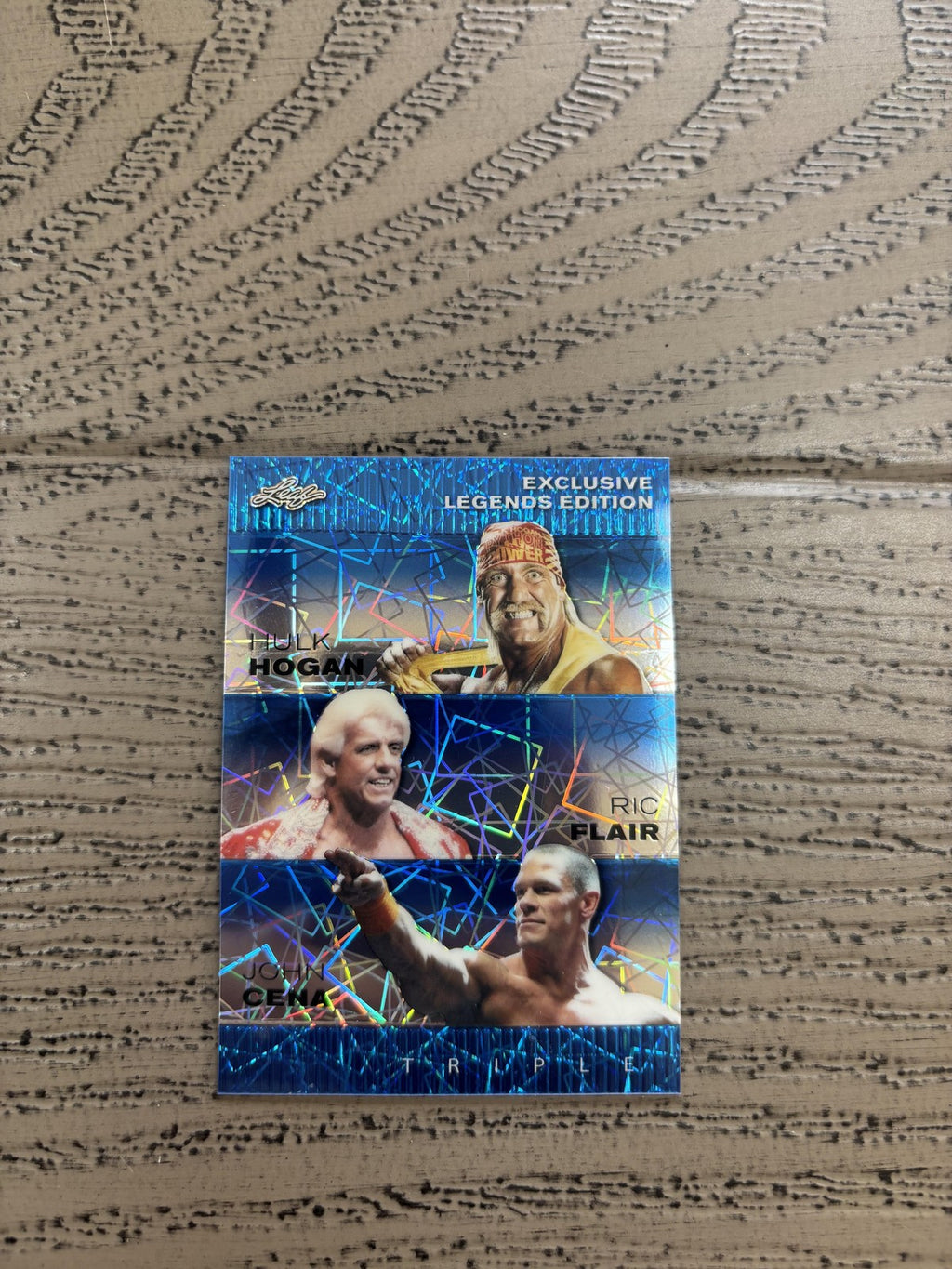 Hulk Hogan / Rick Flair / John Cena 2024 Leaf Metal Trio Blue /20 RC