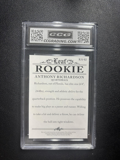 Anthony Richardson 2023 Leaf Rookie Achievements CCG 10 RC