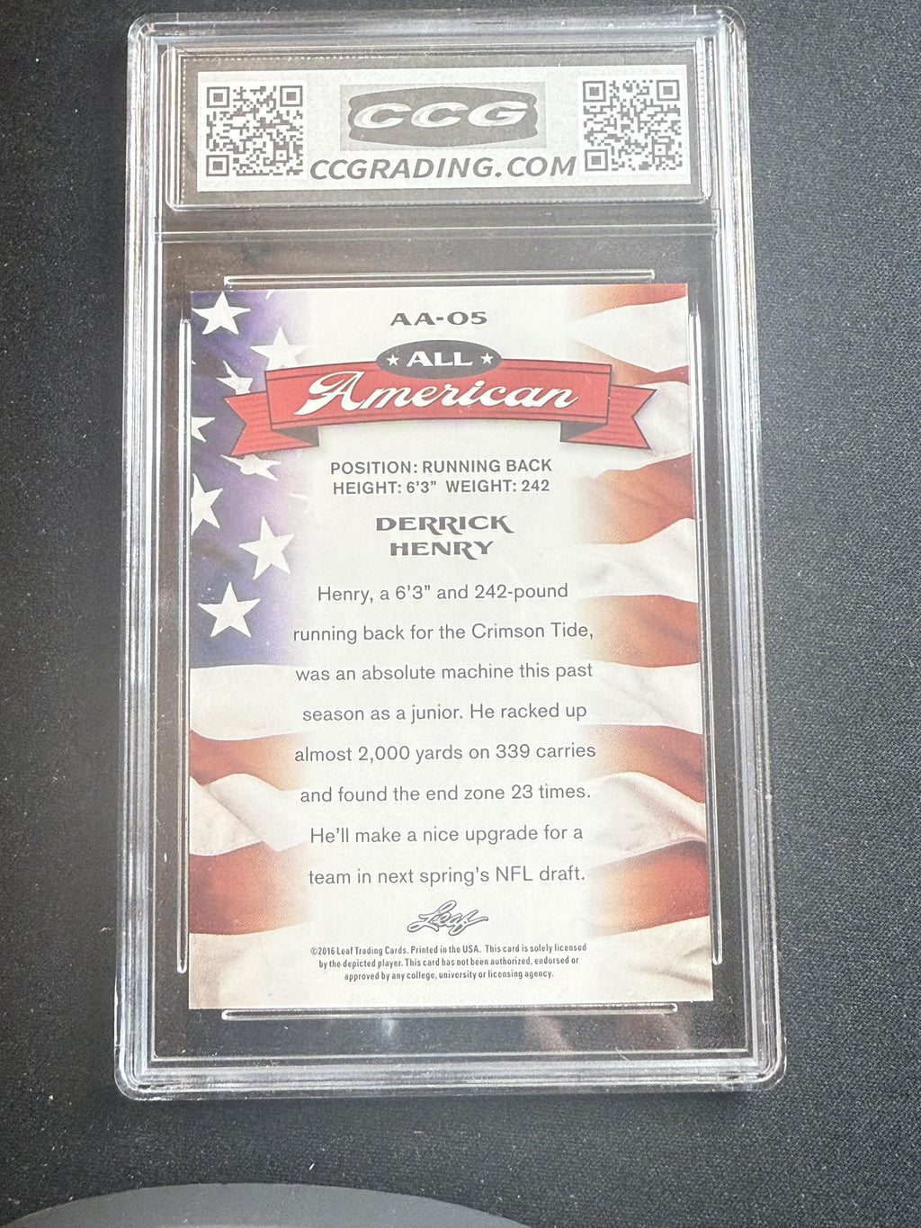 Derrick Henry 2016 Leaf Draft CCG 10 Alabama Crimson Tide Rookie