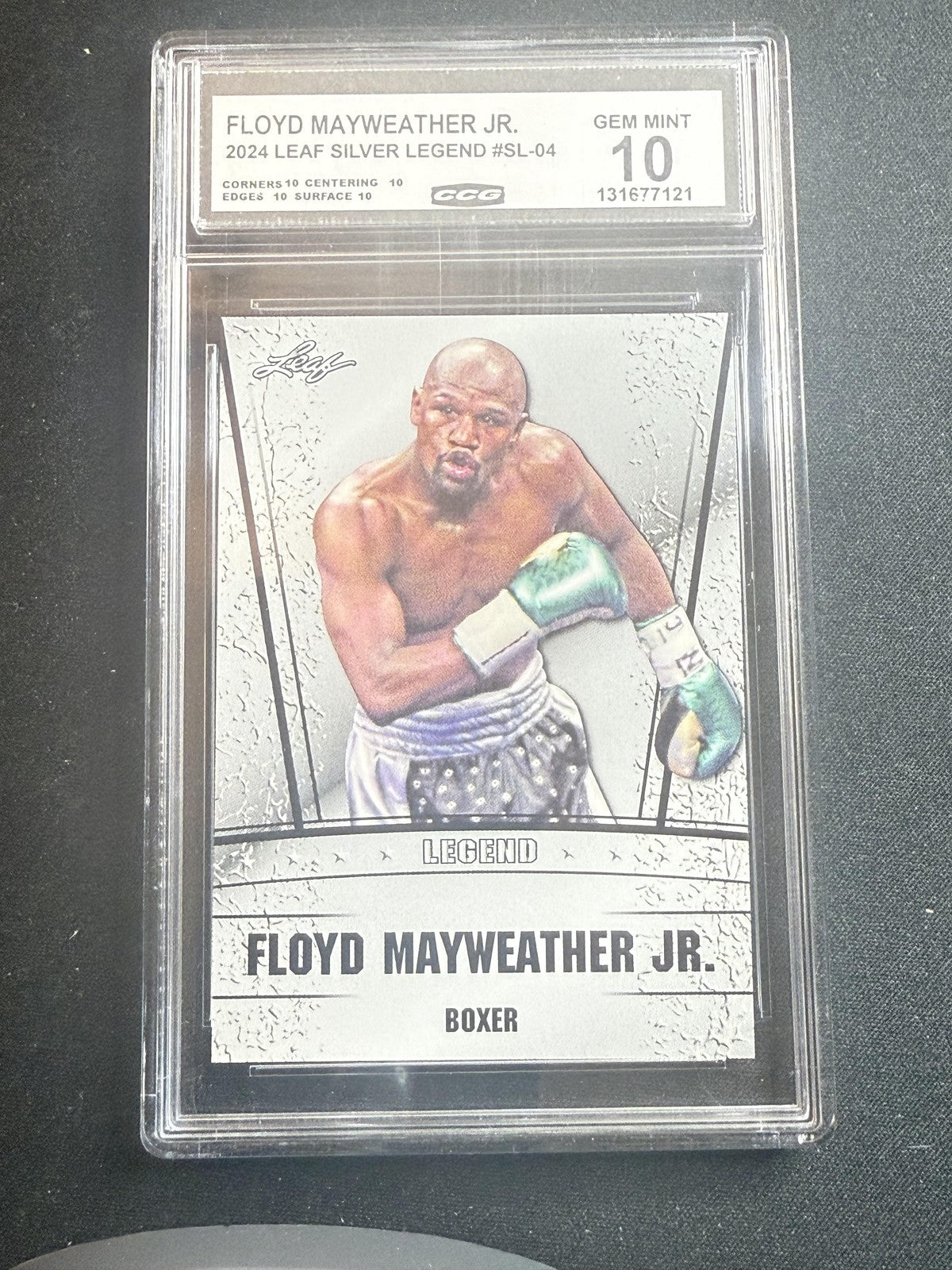 Floyd Mayweather Jr. 2024 Leaf Silver Legend CCG 10 USA