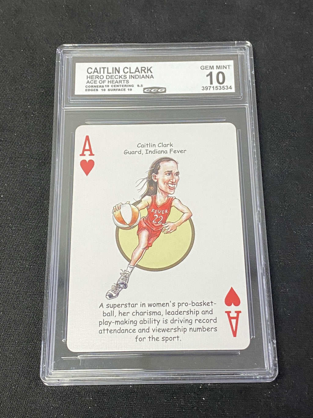 Caitlin Clark Hero Decks Ace of Hearts CCG 10 Fever Rookie