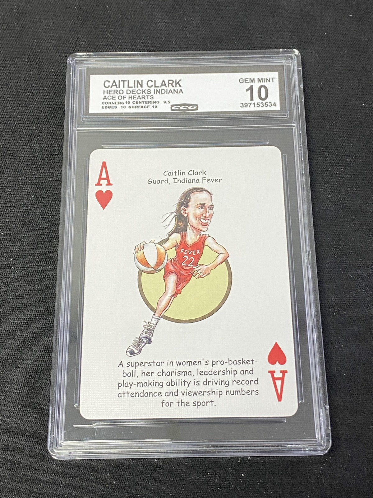 Caitlin Clark Hero Decks Ace of Hearts CCG 10 Fever Rookie